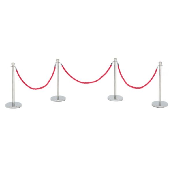 4 Stanchion and Rope - Stainless Steel